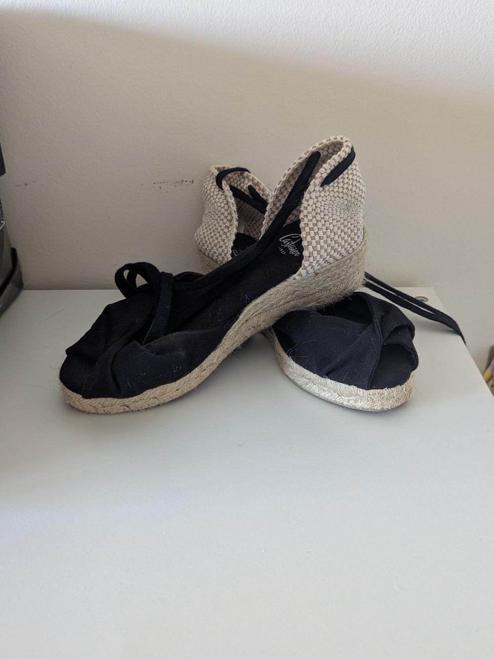 Castaner Black Espadrille Wedge Sandals